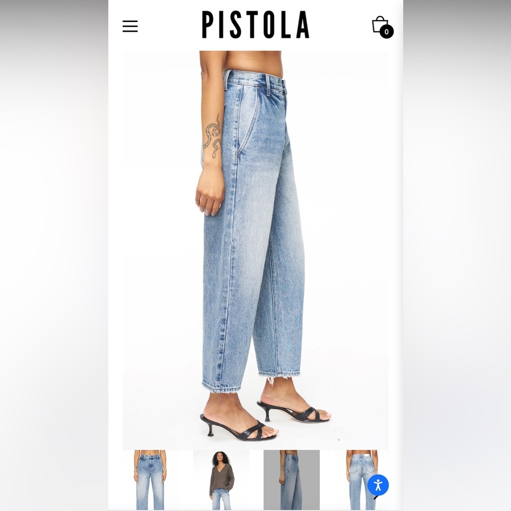 Pistola Gianna High Rise Balloon Leg jeans in Azure: Hemp+organic cotton:Revolve